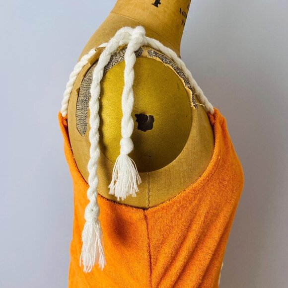 Vintage 1970s Orange Terrycloth Bathing Suit Cover Up Dress Size Small / Medium - Picture 3 of 11